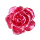 #45 - 5 Stück Resin Rose Beads ca. 10 mm - white - magenta pink pearl shine coated