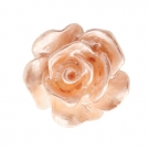 #48 - 5 Stück Resin Rose Beads ca. 10 mm - white - peach nougat pearl shine coated