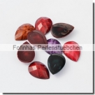 1 Resin Tropfen-Cabochon (facetiert) 25x18x6mm - Karamell/Brown marmoriert