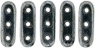 #02.02 - 25 Stück Beam Beads 3x10 mm - Jet Hematite