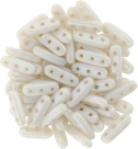 #03.00 - 25 Stück Beam Beads 3x10 mm - White Shimmer