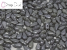 #02.02 - 25 Stück DropDuo Beads 3x6 mm - Chalk White Grey Luster