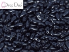 #03.01 - 25 Stück DropDuo Beads 3x6 mm - Jet Hematite