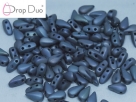 #03.03 - 25 Stück DropDuo Beads 3x6 mm - Jet Celsian Full Matted