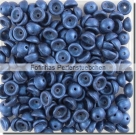 #04.05 - 50 Stück Teacup Beads 2x4 mm - Metallic Suede - Blue