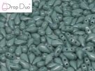 #02.04 - 25 Stück DropDuo Beads 3x6 mm - Chalk White Teal Luster