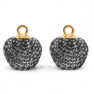 1 Stück Glitter Mesh PomPom - Anthracite (Gold)