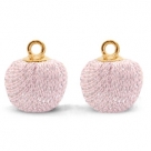 1 Stück Glitter Mesh PomPom - Lt Pink (Gold)