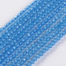 190 facetierte runde Perlen Ø 2mm tr. aqua blue