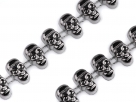 0,5 m Skull-Kette  Ø ± 12,0x6,5mm - hematite-farben