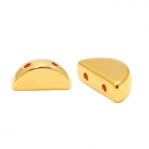 1 Stck. 2-Hole Metallperle ca. 10x5mm (Ø1mm) gold-farben, vergleichbar mit Semi Circle Beads