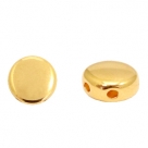 1 Stck. 2-Hole Metallperle ca. 6mm (Ø1mm) gold-farben, vergleichbar mit DiscDuo Bead