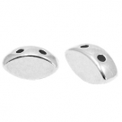 1 Stck. 2-Hole Metallperle ca. 8x4mm (Ø1mm) antiksilber-farben, vergleichbar mit IrisDuo Bead