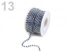 1 m Strasskette cobalt Ø ± 2,9mm - silber