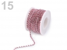 1 m Strasskette rosa Ø ± 2,9mm - silber