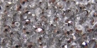 25 facetierte Rondelle 3*4mm crystal half silver