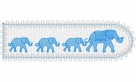 Stickdatei FSL - Lesezeichen 5 -  Elefanten
