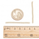 1 Stück 304 Edelstahl, Kettenverlängerung, goldfarben  Größe: ca. 47~53 mm lang, 3 mm breit.
