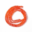 145 Stück facetierte Rondelle 2*3mm orange rot -galv.