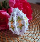 Embroidery file ‘FSL - 3D egg’ - variation-4 ‘flowery’ - finished size approx. 45x70 mm (WxH)