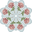 Stickdatei FSL/ITH - Deckchen-Set Nr. 20 (126x179,150x212, und 180x355 mm) Rosen --- SUPER-Set