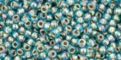 10 g TOHO Seed Beads 11/0 TR-11-0995 - Gold-Lined Rainbow Aqua (E)