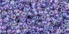 10 g TOHO Seed Beads 11/0 TR-11-0265 - Inside-Color Rainbow Crystal/Metallic Purple Lined (E)