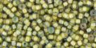 10 g TOHO Seed Beads 11/0 TR-11-0246 - Inside-Color Luster Black Diamond/Opaque Yellow (E)