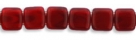 50 Stück Two-Hole Flat Square 6mm - Opalin Oxblood