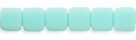 50 Stück Two-Hole Flat Square 6mm - Opak Pale Turquoise