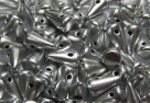 #05 - 20 Stck. Baby-Spike-Bead 4*7mm - opak jet silver matt