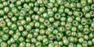 10 g TOHO Seed Beads 11/0 TR-11-1046 - Inside-Color Luster Peridot/Opaque White Lined (E)