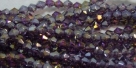 80 Stück - 4,0 mm Crystal Bicone amethyst AB-galvanisiert