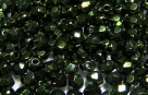 #09.7 50 Stück - 3,0 mm Glasschliffperlen - green metallic