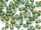 #29 10g Rulla-Beads opak green turquoise dark travertin