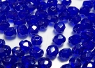 #51.6 50 Stück - 4,0 mm Glasschliffperlen - tr cobalt luster